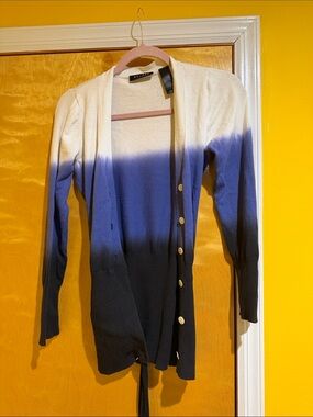 Axcess White to Blue Ombre Cardigan